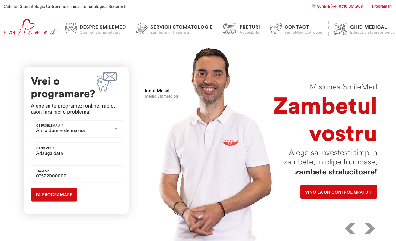Our new client www.smilemed.ro